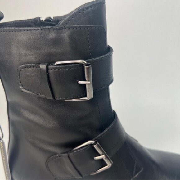 NWT EMANUELE CRASTO Italy🇮🇹Made Finest Italian LEATHER Boot Faux Double Buckle - Picture 6 of 16